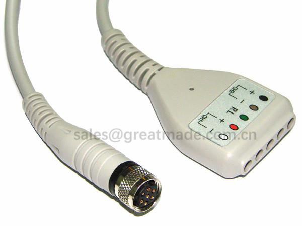 Compatible Rozinn Snap-Lock 2CH Holter Cable_副本