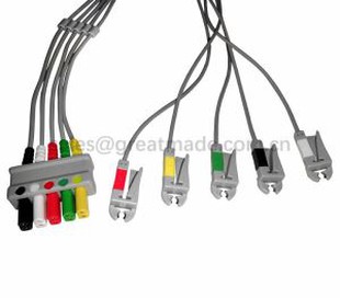 Kompatibbli Siemens SC9000 ECG Leadwire Set, 5-Lead, Grabber, IEC, 40IN & 2pin