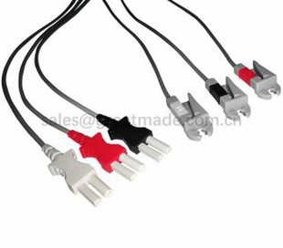 Kompatibbli Spacelab Ultraview 90369 Settijiet Tru-Link Leadwire, 3-Lead, AHA, Grabber