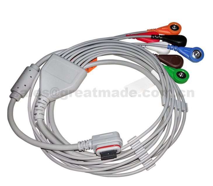 2008594-004 Ge Seer Light Holter Pazjent Cable / Leadwires, 3 Kanali (7-Ld), Aha