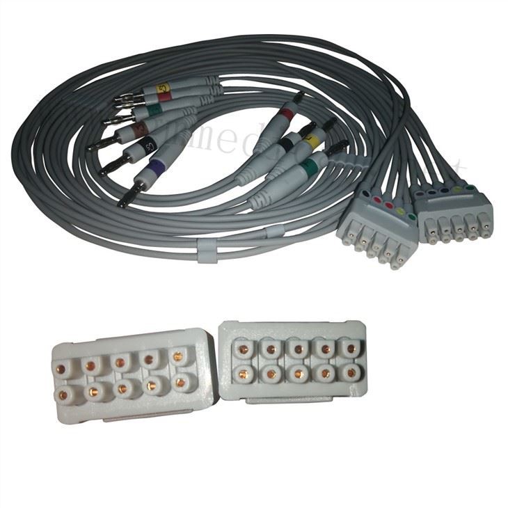 Kompatibbli Ma 'GE MAC500 800 1200 1200ST 1600 Multi-Link Leadwire Set, Banana Ending, AHA.