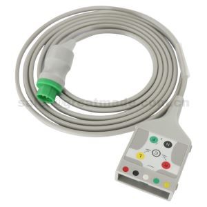 Kompatibbli mal-Mennen Medical ECG Trunk Cable, 5-Lead, 13pin -> AA 2pin, AHA, Uża Bil-Hp 5-lead Compatible Leadwire
