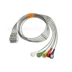 GE Marquette multi-link Leadwire sett, 5-ċomb, Snap, IEC, fid 29 (76 ċm) & VS 2PIN