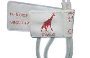 Neonate # 4 Cuff Disposable, 7.0-13cm Arm Circumference, White Bil Red, Tube Doppju