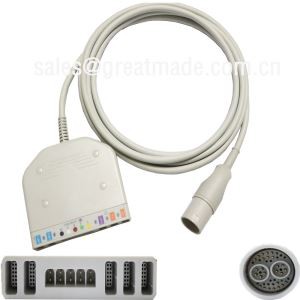 Uża flimkien ma 'Lohmeier 98.060.120 / Cable b'Kurrent Multi-Parametru (IBP * 2, Temperatura * 2, 5-lead ECG, Spo2)