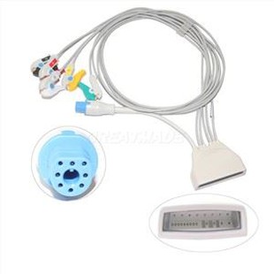 ECG 5-ċomb Grabber Telemetry Cable flimkien ma Spo2 Għal HP MX40